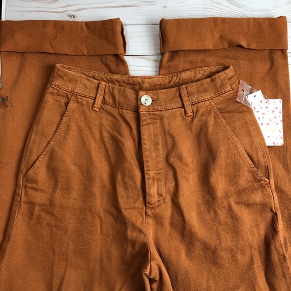 Free People On My Mind Wide Leg Pants Terracotta - Picture 3 of 8